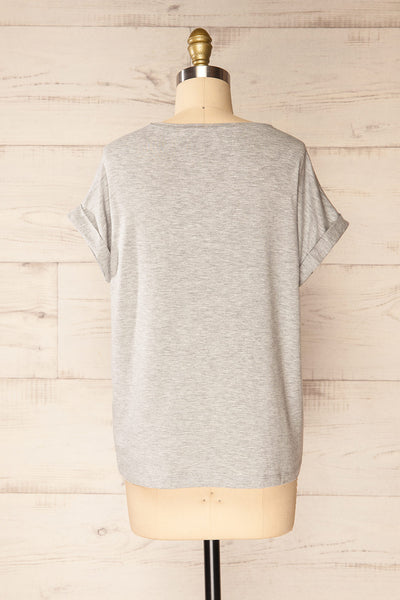 Bossugan Grey Round Neck T-Shirt | La petite garçonne back view