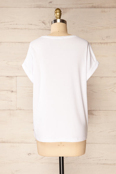 Bossugan White Round Neck T-Shirt | La petite garçonne  back view