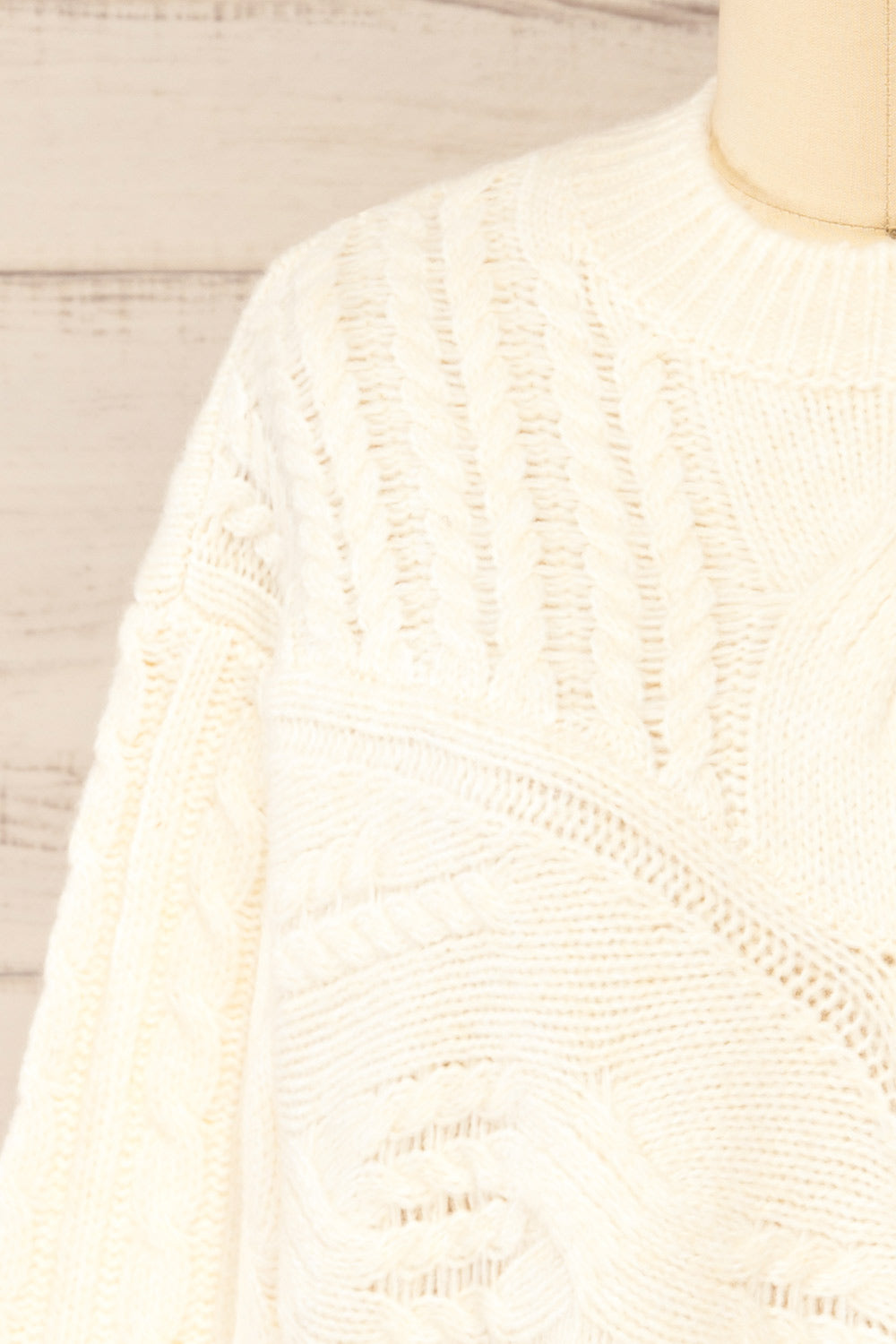 Boston Ivory Cable Knit Sweater | La petite garçonne front