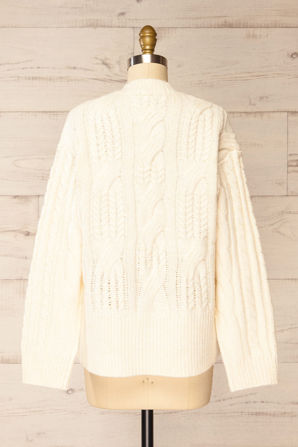 Boston Ivory Cable Knit Sweater | La petite garçonne back view