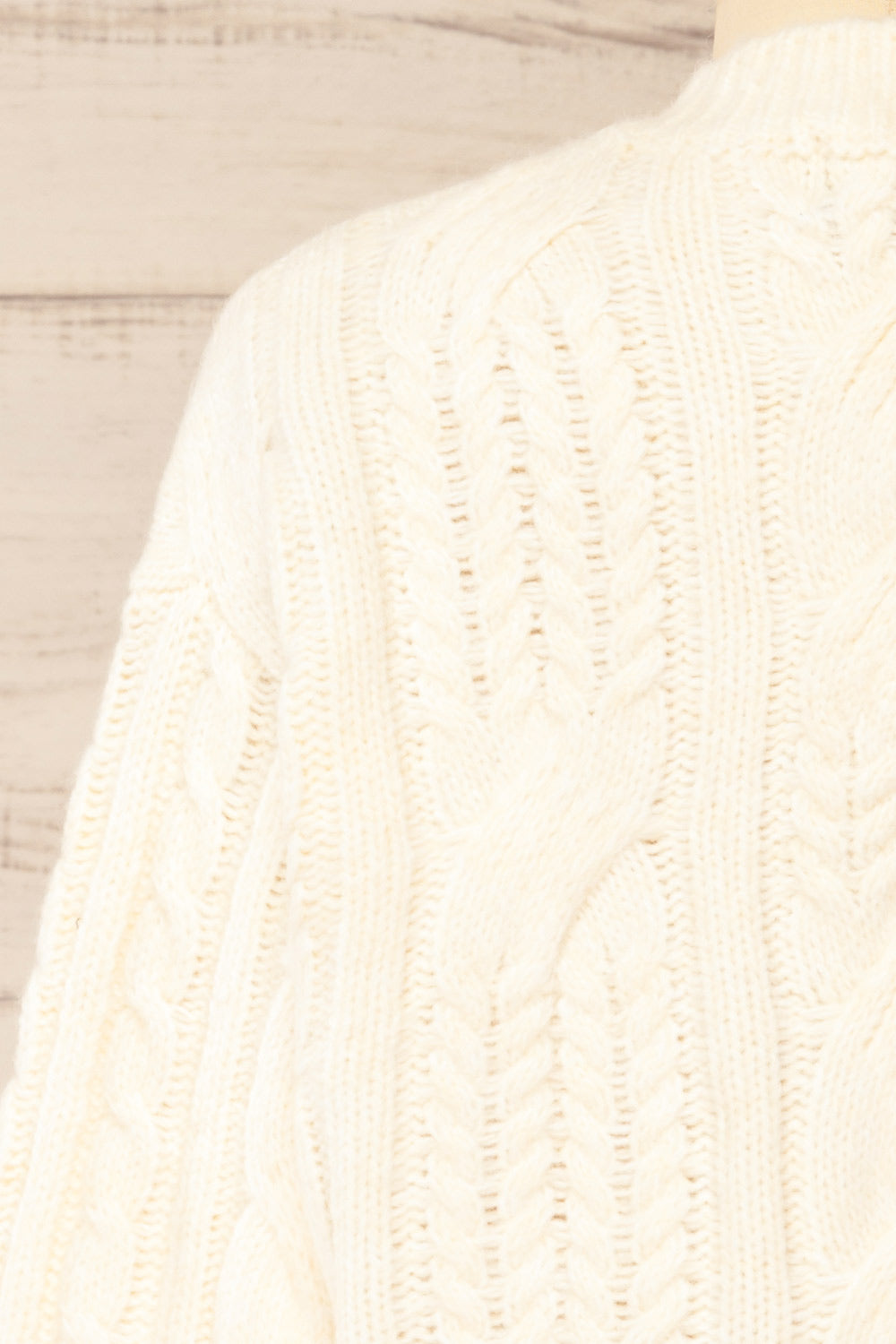 Boston Ivory Cable Knit Sweater | La petite garçonne back