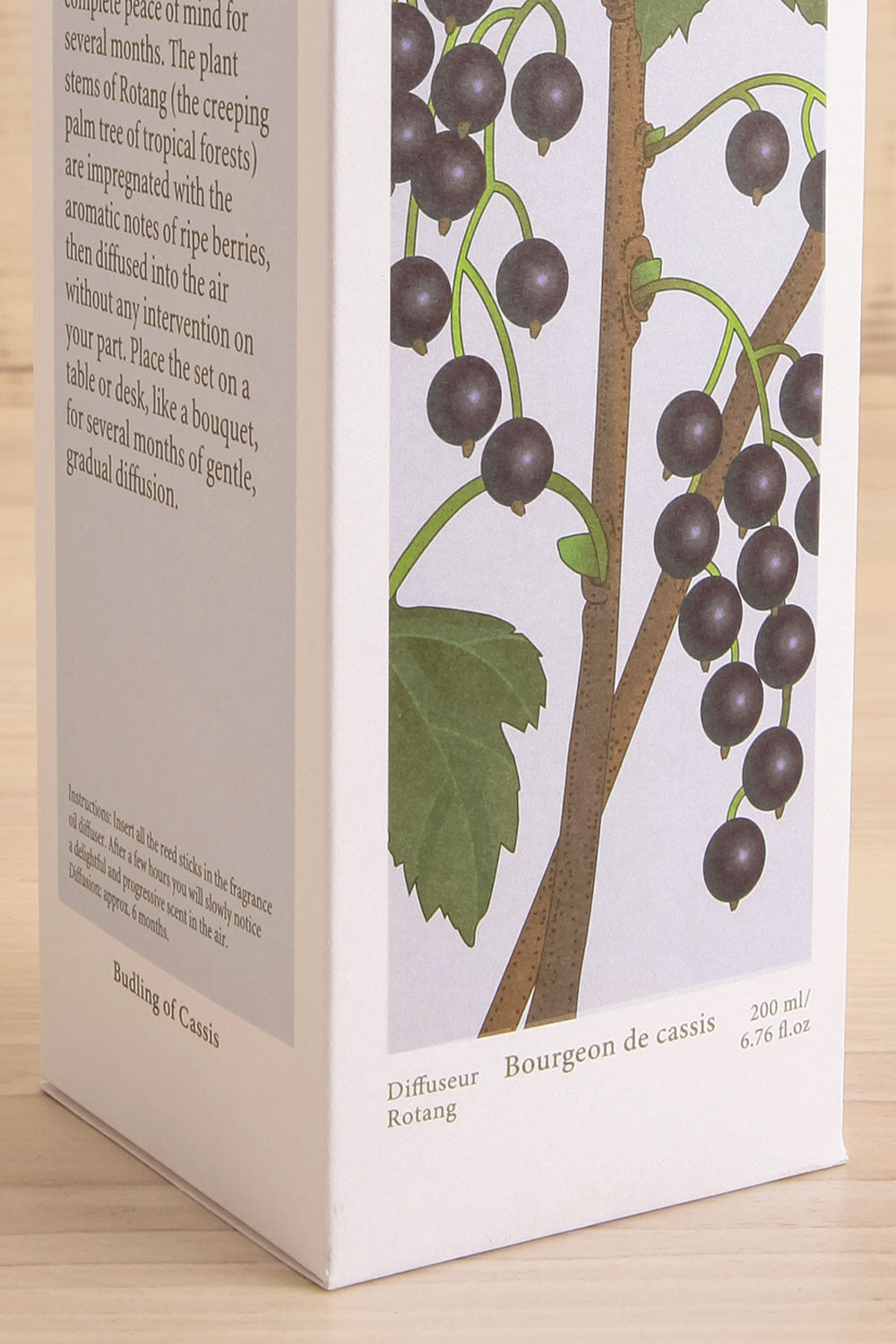 Budling of Cassis Reed Diffuser by Theorie Botanique | Maison garçonne  box close-up