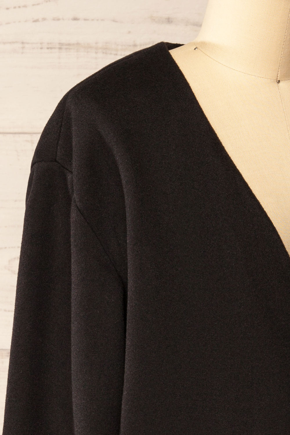 Bourke Oversized Black Button-Up Blazer | La petite garçonne side