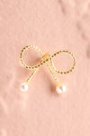 Bowa Gold Bow Earrings w/ Pearls | Boutique 1861 close-up