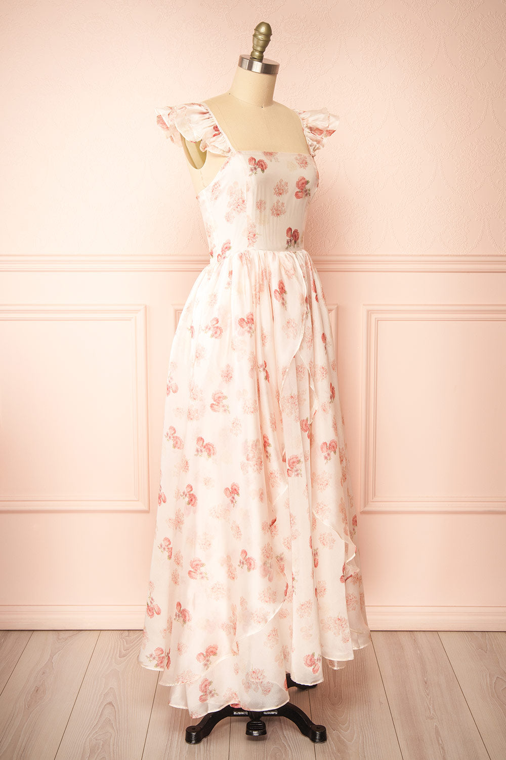 Braelyn Maxi Pink Floral Dress | Boutique 1861 side view