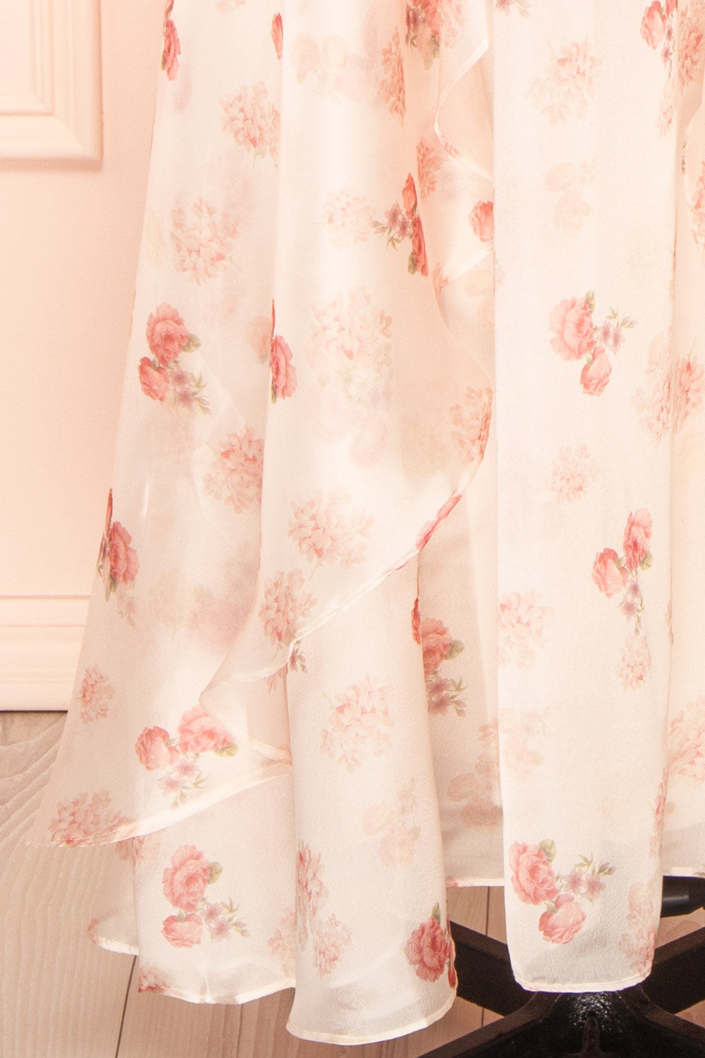 Braelyn Maxi Pink Floral Dress | Boutique 1861  bottom