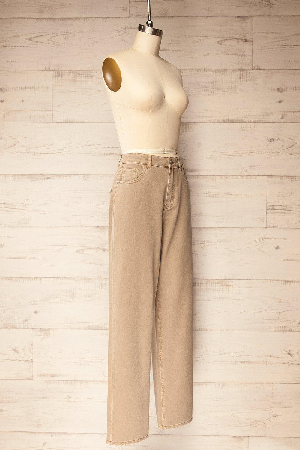 Brakpan Beige Denim Baggy Pants | La petite garçonne side view