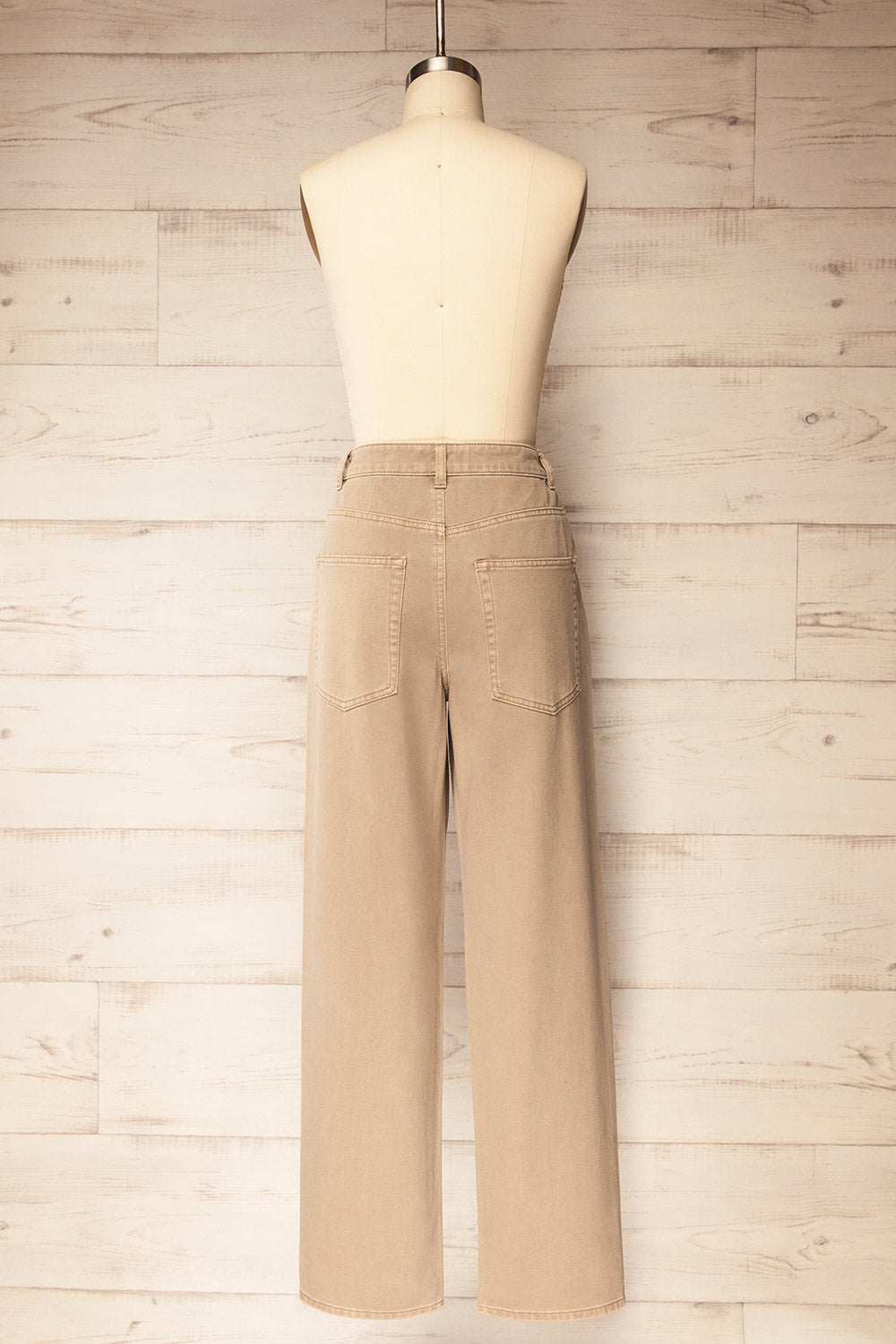 Brakpan Beige Denim Baggy Pants | La petite garçonne back view