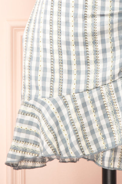 Briar Blue Short Asymmetrical Gingham Skirt | Boutique 1861 bottom