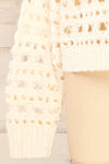 Bridgetown Ivory Crochet Knit Sweater | La petite garçonne bottom
