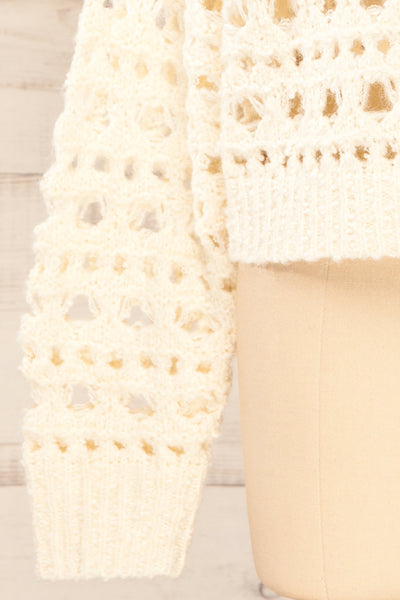 Bridgetown Ivory Crochet Knit Sweater | La petite garçonne bottom