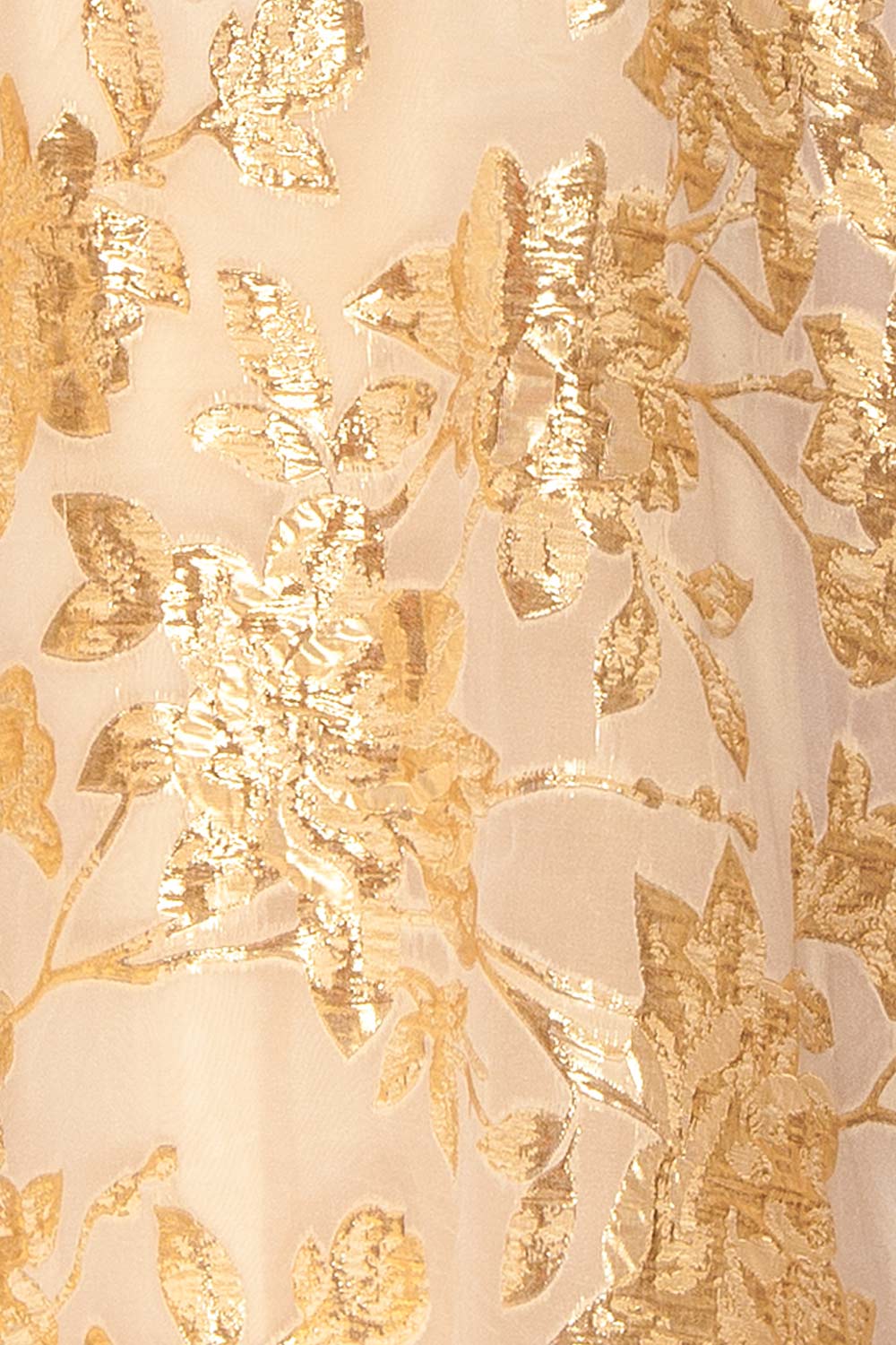 Bridgitte Gold Off-Shoulder A-Line Maxi Corset Dress | Boutique 1861 fabric