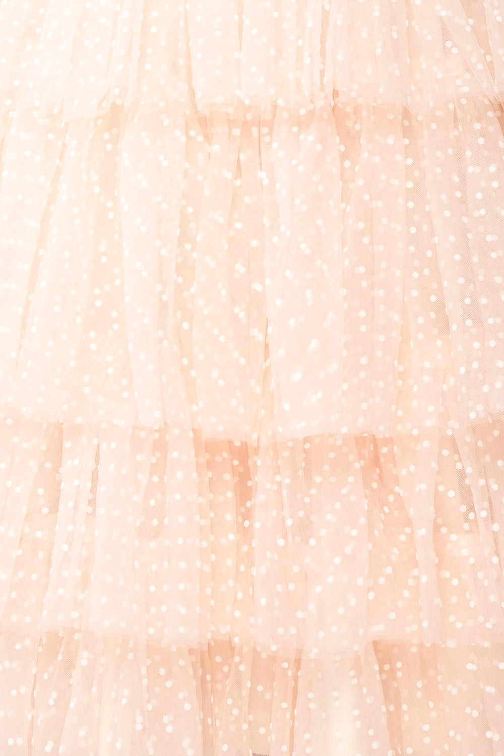 Brisa Short Pink Layered Tulle Dress w/ Polka Dots | Boutique 1861 texture