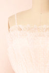 Brisa Short Pink Layered Tulle Dress w/ Polka Dots | Boutique 1861 front close-up