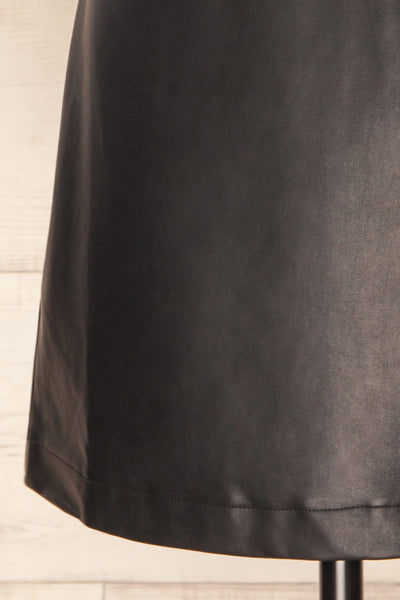 Brisbane Short Black Faux-Leather Dress | La petite garçonne bottom