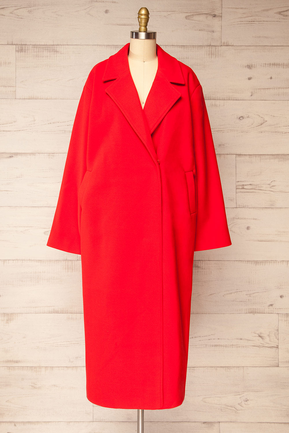 Broadway Red Oversized Trench Coat | La petite garçonne front view