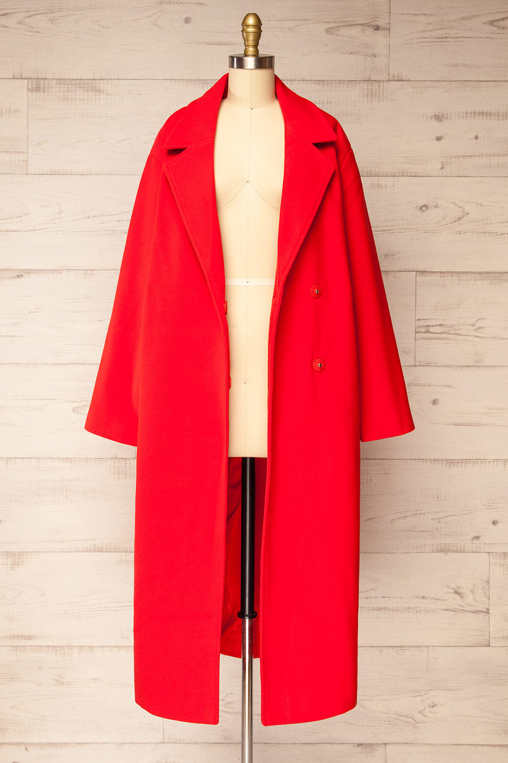 Broadway Red Oversized Trench Coat | La petite garçonne open view