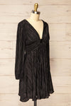 Bromsgrove Short Black Pleated Dress w/ Long Sleeves | La petite garçonne side view