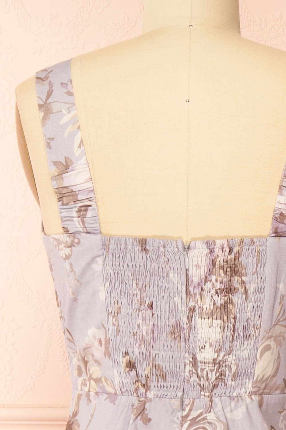 Bronwyn Straight Lavender Midi Dress with Squared Neckline | Boutique 1861 back