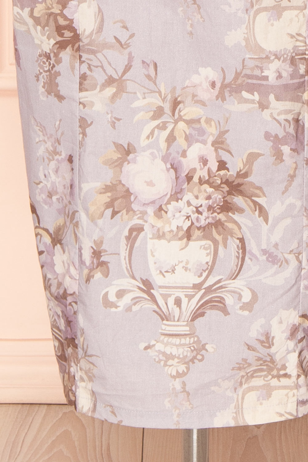 Bronwyn Straight Lavender Midi Dress with Squared Neckline | Boutique 1861 bottom