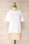 Brossard White Round Neck T-Shirt | La petite garçonne front view
