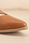 Bruca Brown Pointed Toe Asymmetrical Flats | La petite garçonne front close-up
