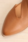 Bruca Brown Pointed Toe Asymmetrical Flats | La petite garçonne flat close-up