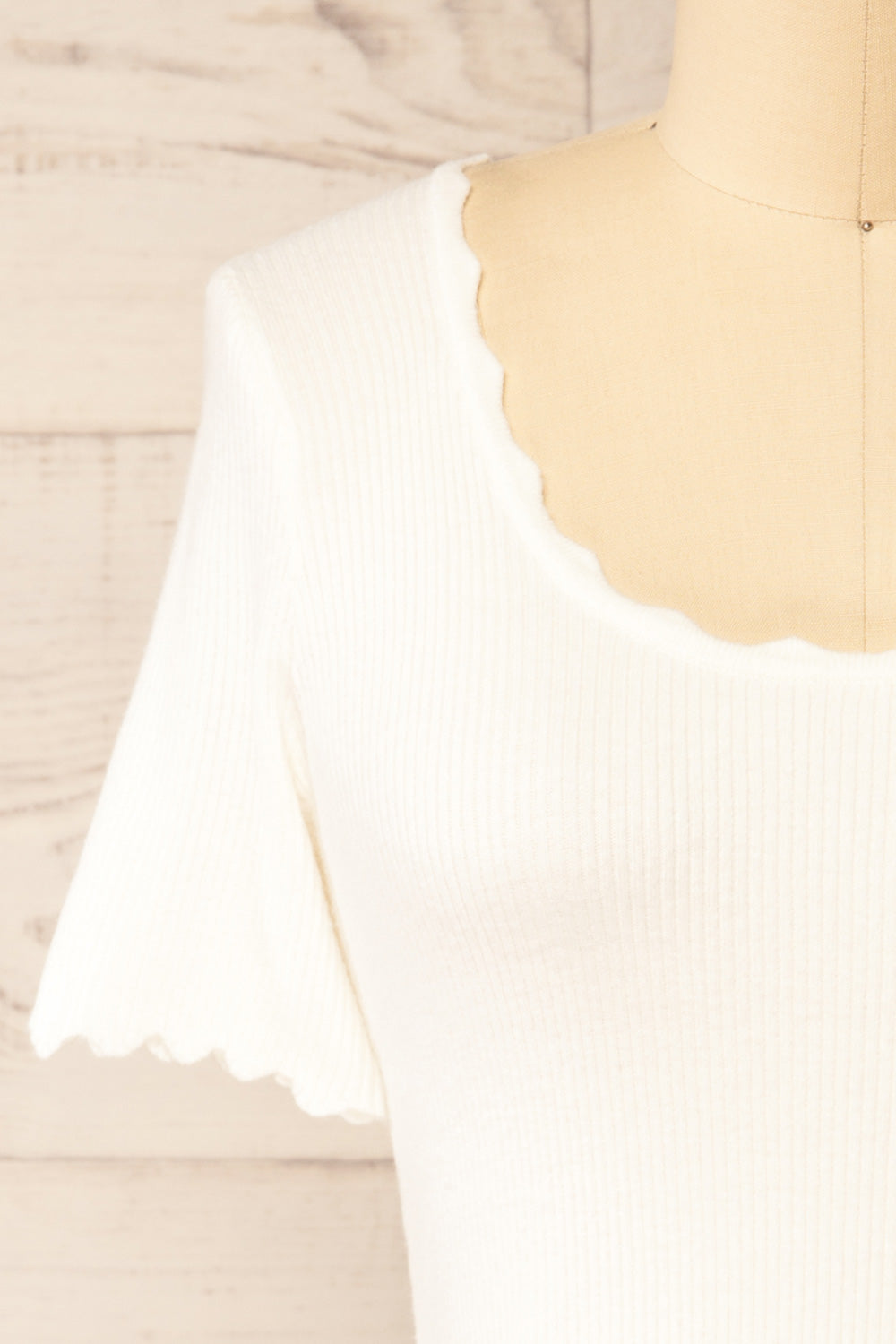 Brussels White Cropped Ribbed Top | La petite garçonne front