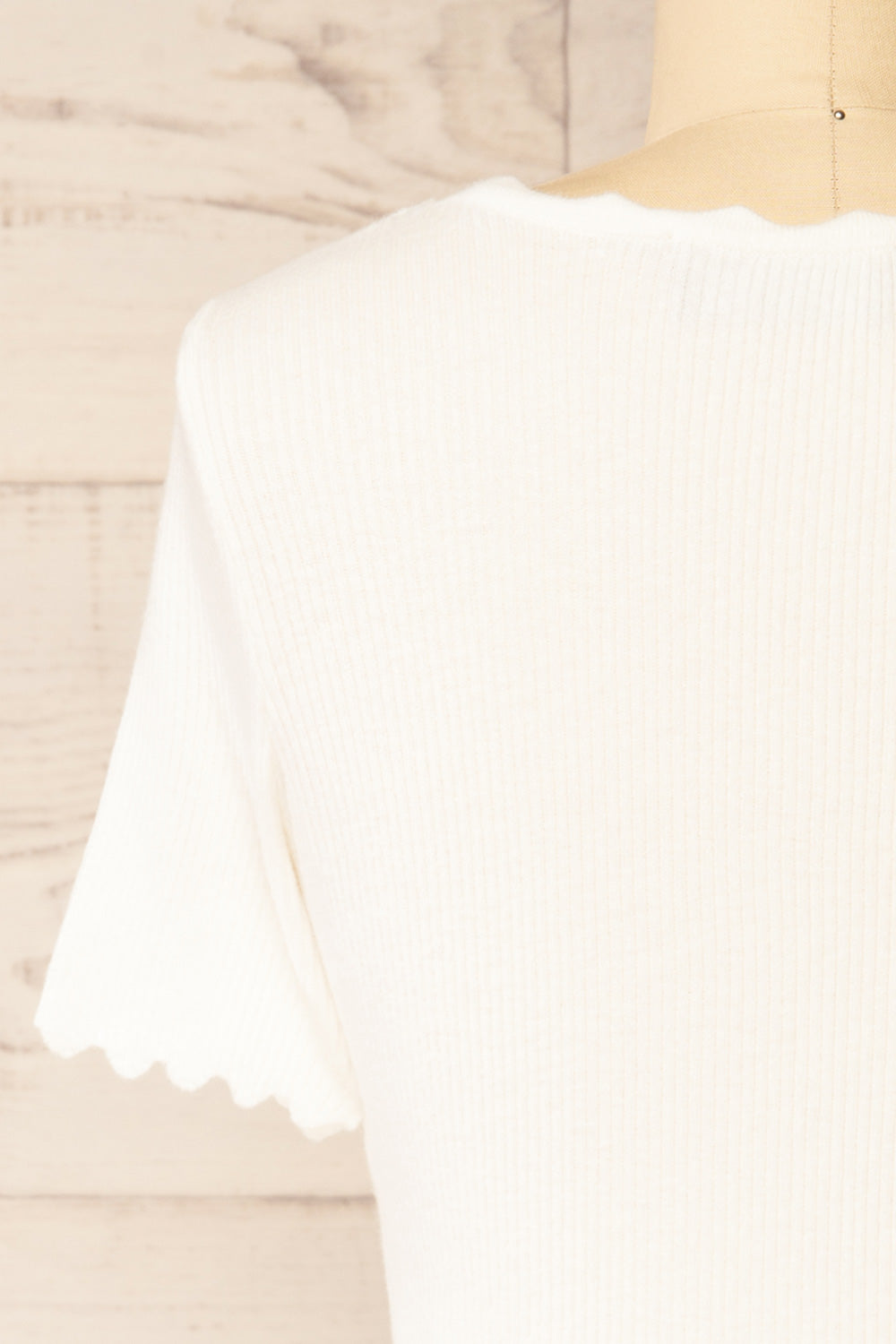 Brussels White Cropped Ribbed Top | La petite garçonne back