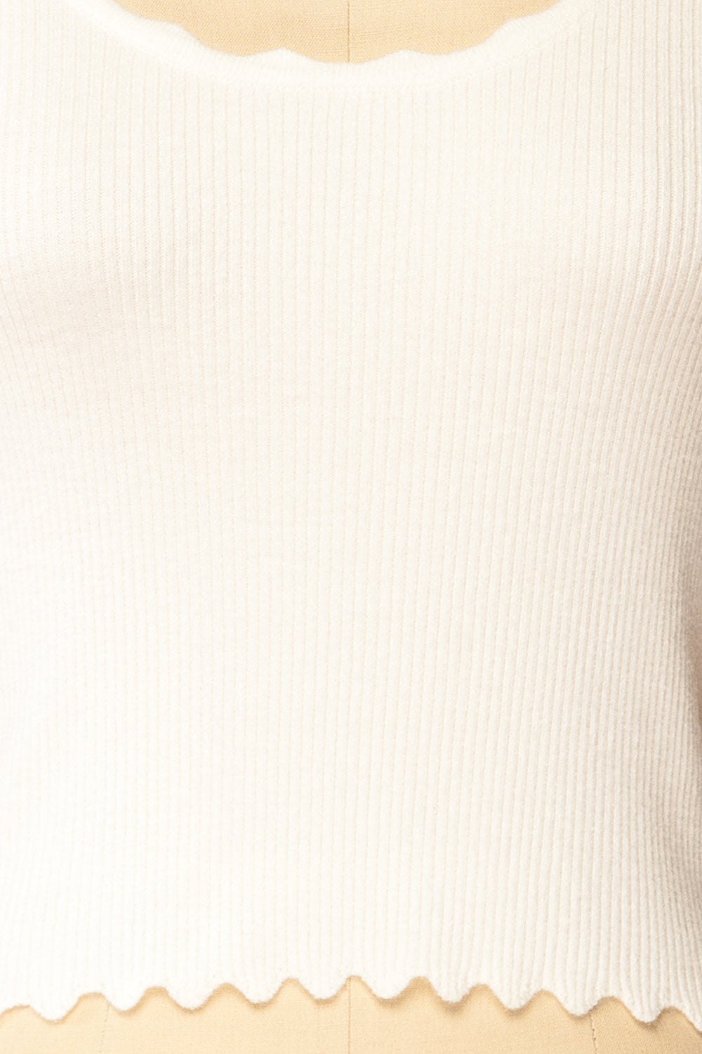 Brussels White Cropped Ribbed Top | La petite garçonne fabric