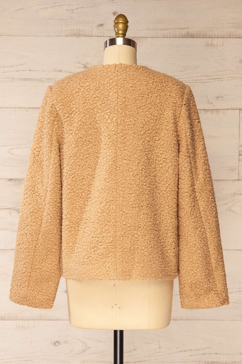 Bryansk Beige Curly Knit Jacket | La petite garçonne back view