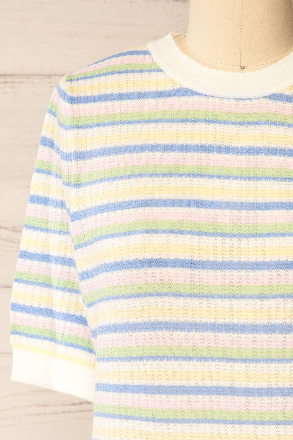Brynn Multicolour Striped Knitted Top | La petite garçonne front