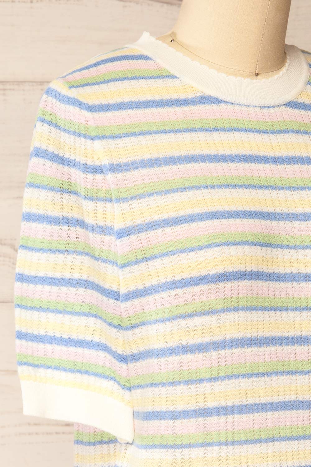 Brynn Multicolour Striped Knitted Top | La petite garçonne side