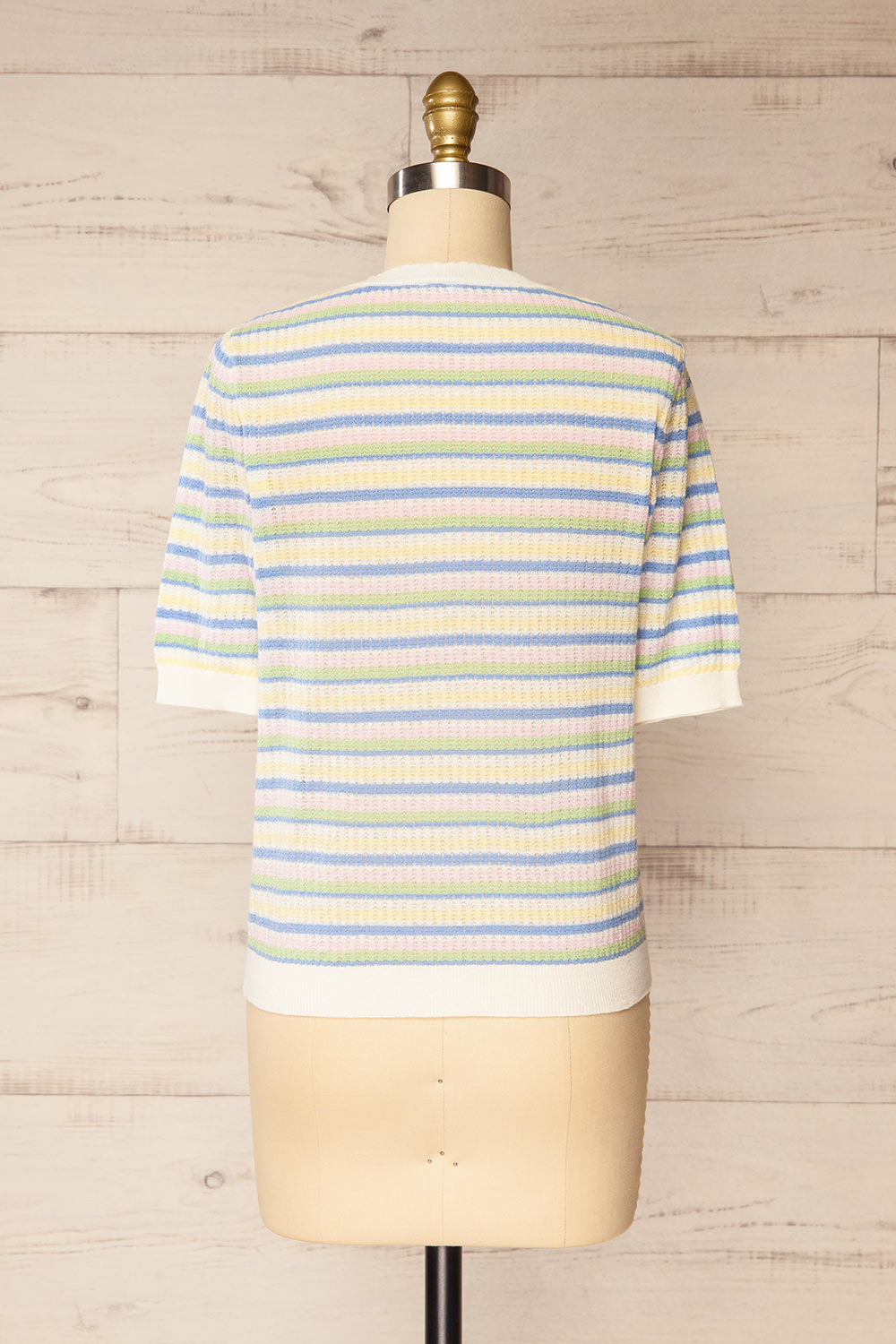 Brynn Multicolour Striped Knitted Top | La petite garçonne back view