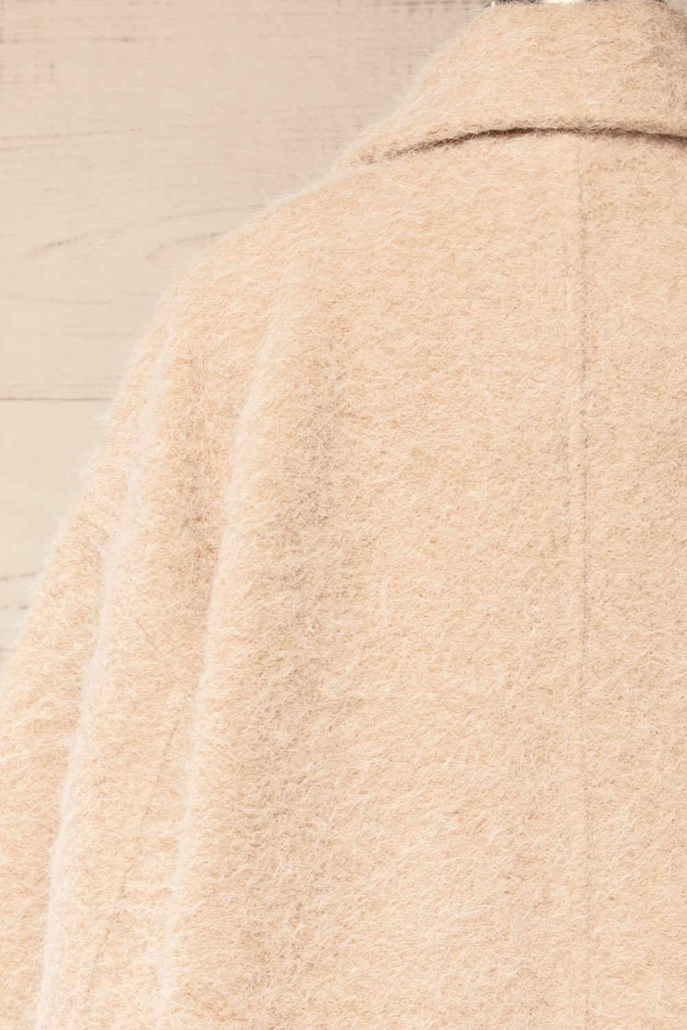 Budhanil Long Beige Fuzzy Coat | La petite garçonne back