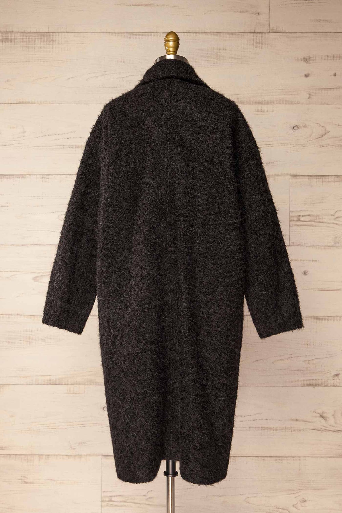 Budhanil Black | Long Fuzzy Coat