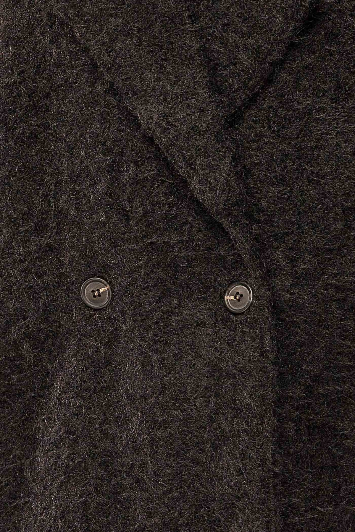 Budhanil Black | Long Fuzzy Coat