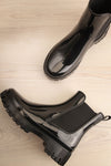Bukavu Black Round-Toe Ankle Rain Boots | La petite garçonne flat view