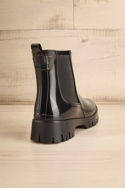 Bukavu Black Round-Toe Ankle Rain Boots | La petite garçonne back view