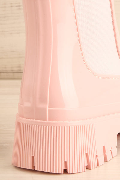 Bukavu Pink Round-Toe Ankle Rain Boots | La petite garçonne back detail