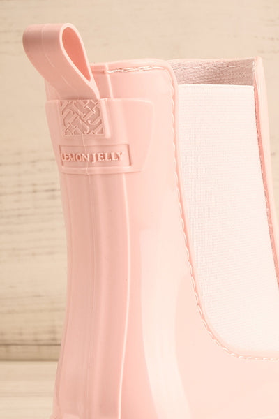 Bukavu Pink Round-Toe Ankle Rain Boots | La petite garçonne back close-up