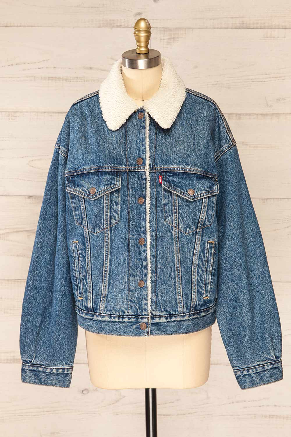 Sherpa collar sale denim jacket