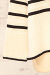 Bulgary Black & Beige Striped Knit Sweater | La petite garçonne sleeve