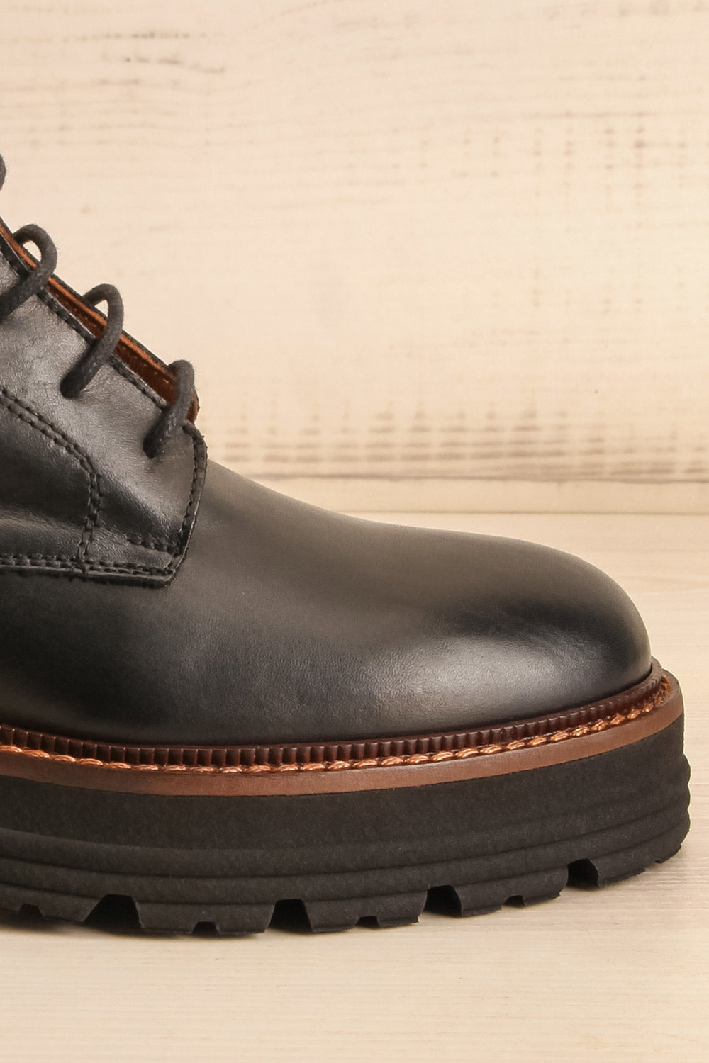 Bunker Black Lace-Up Boots | La petite garçonne side