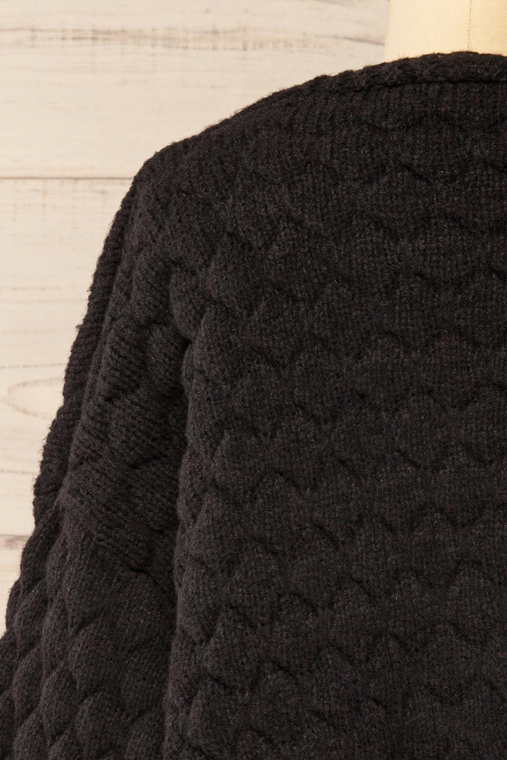 Buraydah Black Oversized Knit Cardigan | La petite garçonne back