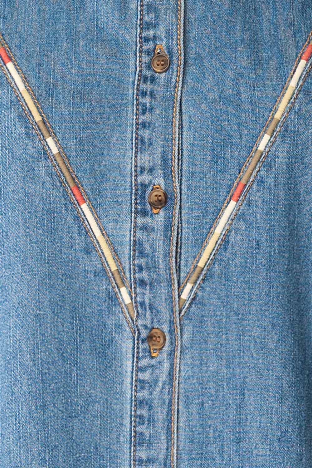 Burke Denim Shirt with Embroidery | La petite garçonne fabric 