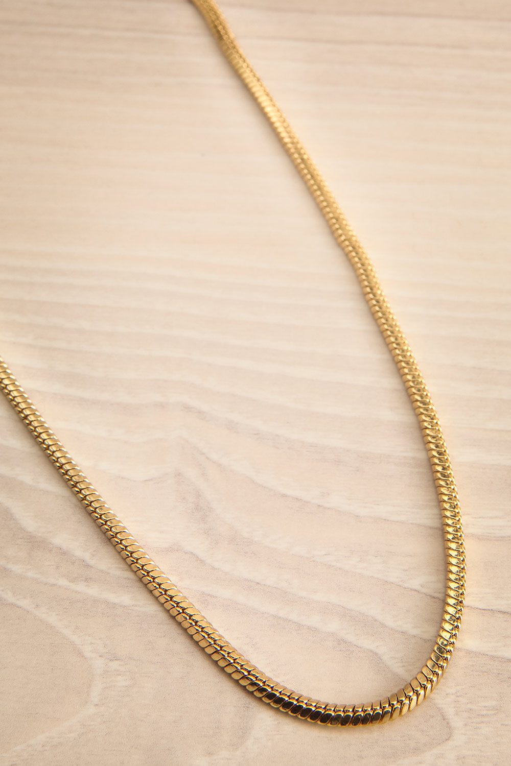 Buslem Gold Square Snake Chain Necklace | La petite garçonne flat 