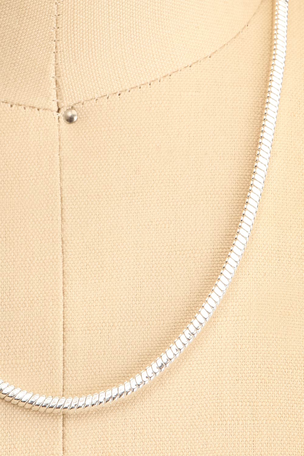 Buslem Silver Square Snake Chain Necklace | La petite garçonne close-up