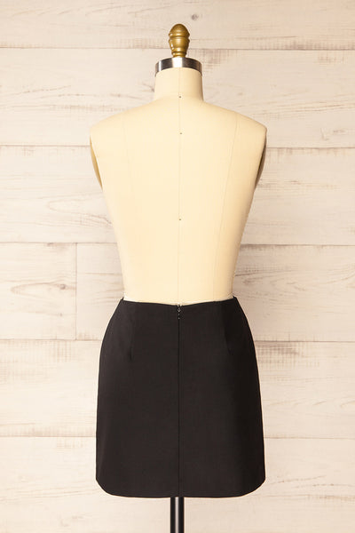 Buxton Short Black Skirt w/ Lace Trim | La petite garçonne back view