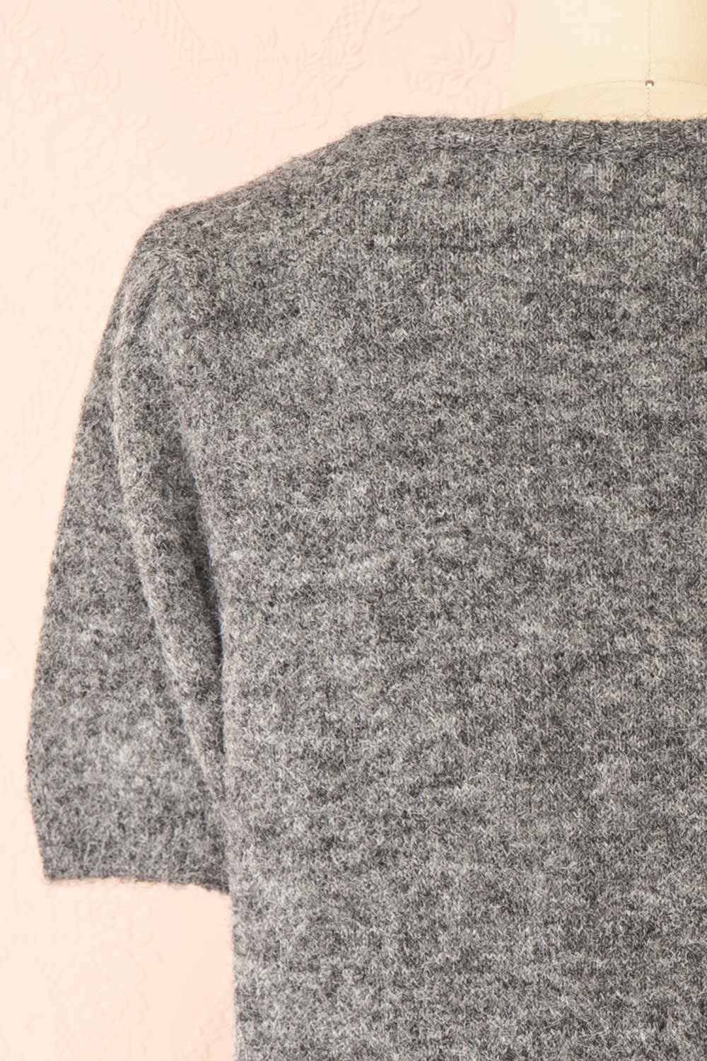 Byram Grey Knitted T-Shirt with Sequin Bow | Boutique 1861 back